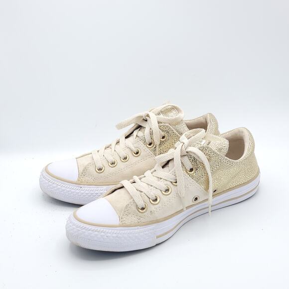 Converse Shoes Gold Madison Chuck Taylor All Star CTAS Ox Low women's size 7 - Picture 4 of 9